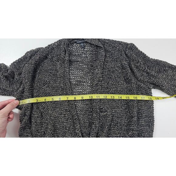 Eileen fisher sz M linen metallic blend black whimsigoth classy layering sweater - Picture 6 of 7